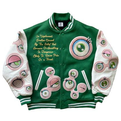 Green Takashi Murakami Stadium Jacket